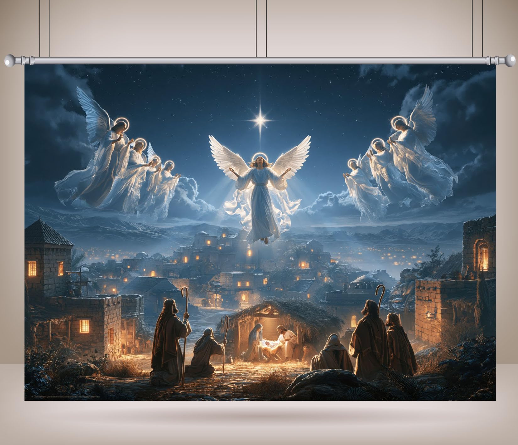 17x10FT (5.2x3m) Angeli Sopra Betlemme Sfondo Fotografico