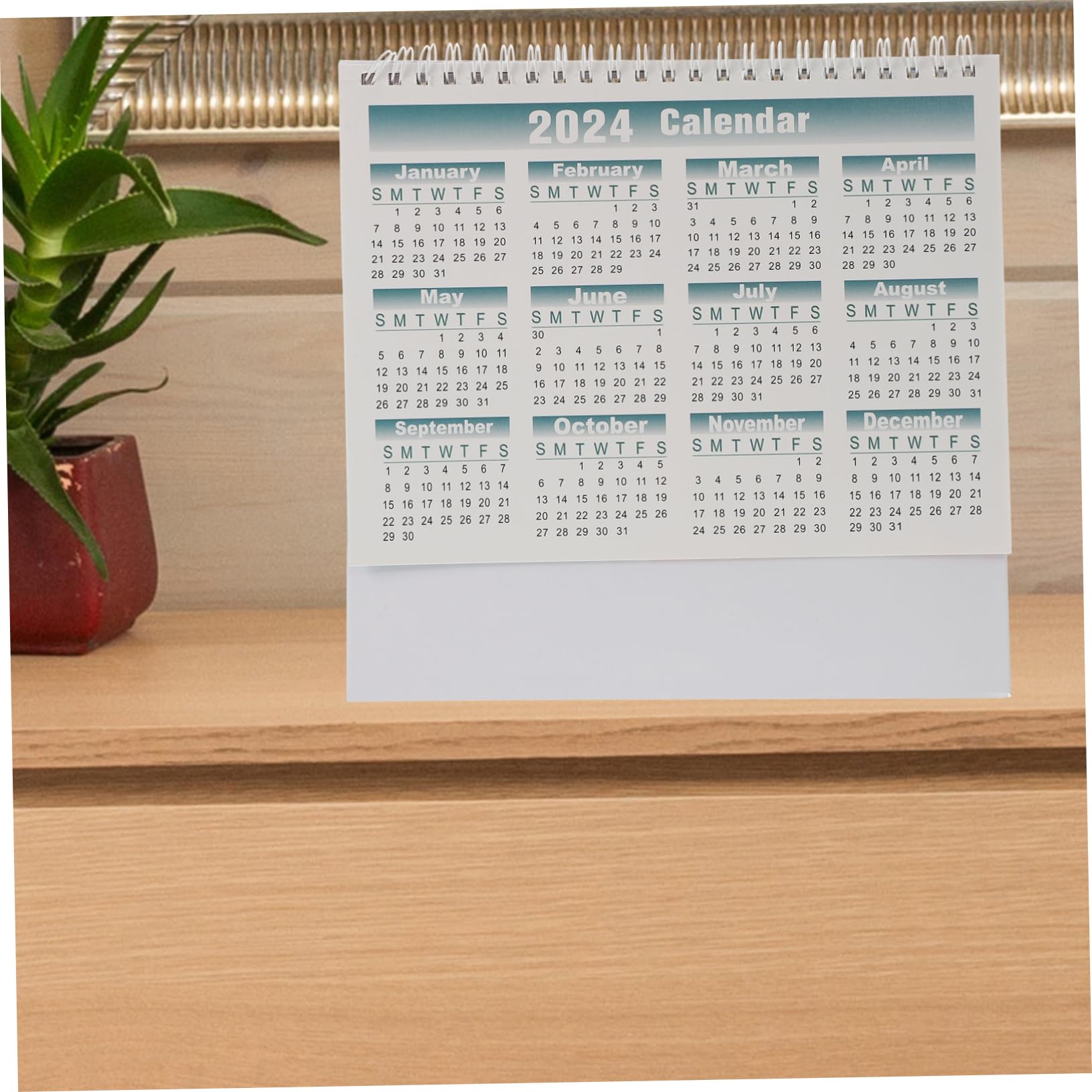 Lurrose 4stücke Tischkalender Englischer Desktop-kalender Mit Countdown-ornament Für Büro Und Zuhause Monate Modernes Design Für Planung Und Organisation
