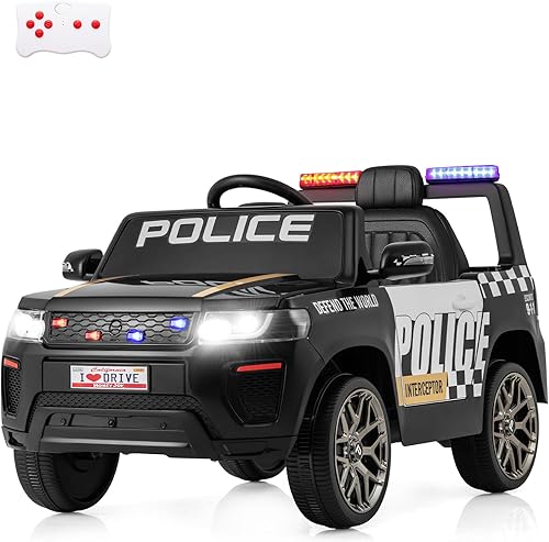 Miniatura 1 de Costzon Vehículo todoterreno de 12 V con control remoto luz intermitente de sirena música de bocina intercomunicador suspensión de resorte 3