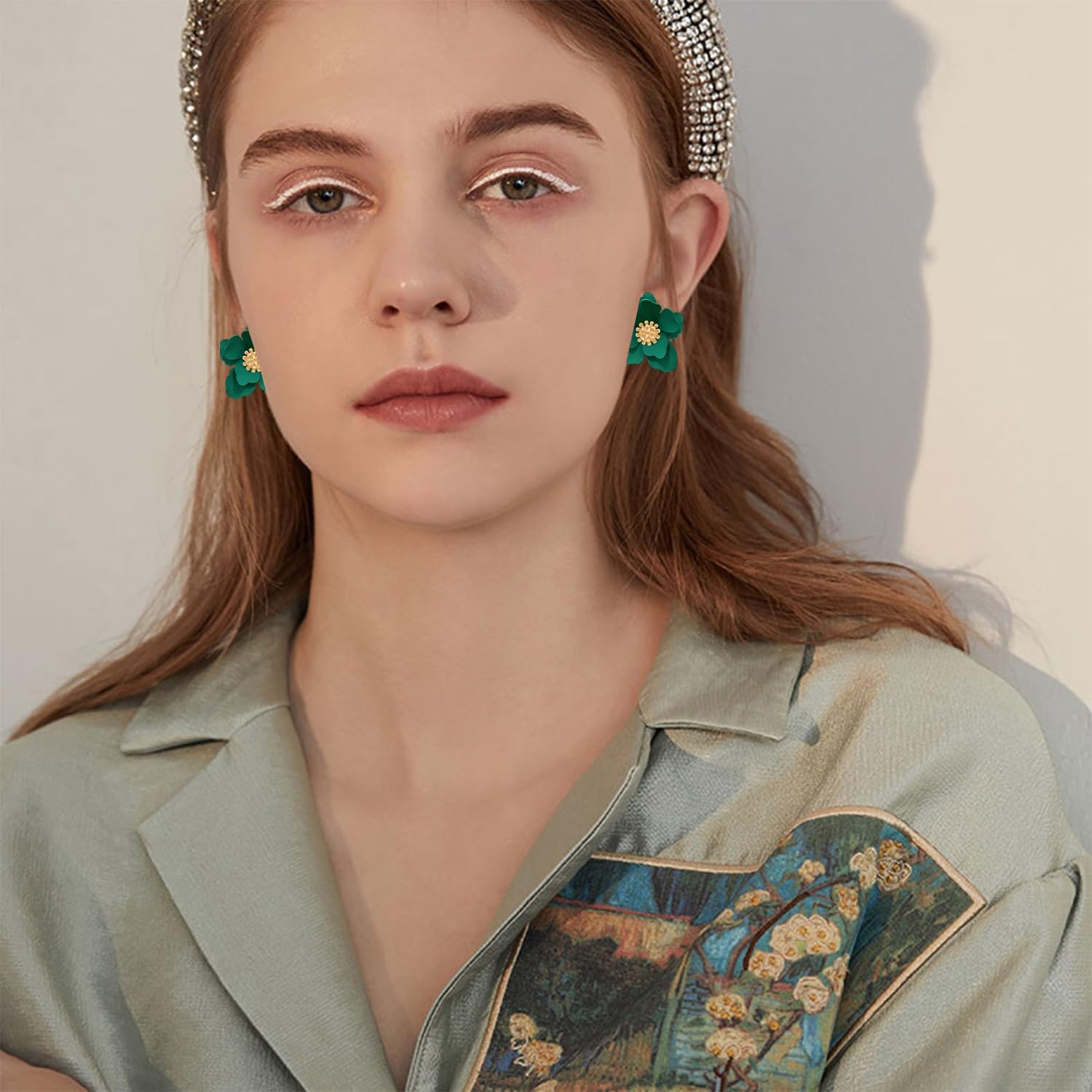 Bohemian Alloy Flower Matte Flower Floral Lightweight Dangle Drop Earrings Boho Daisy Shaped Earrings for Women - Image 2