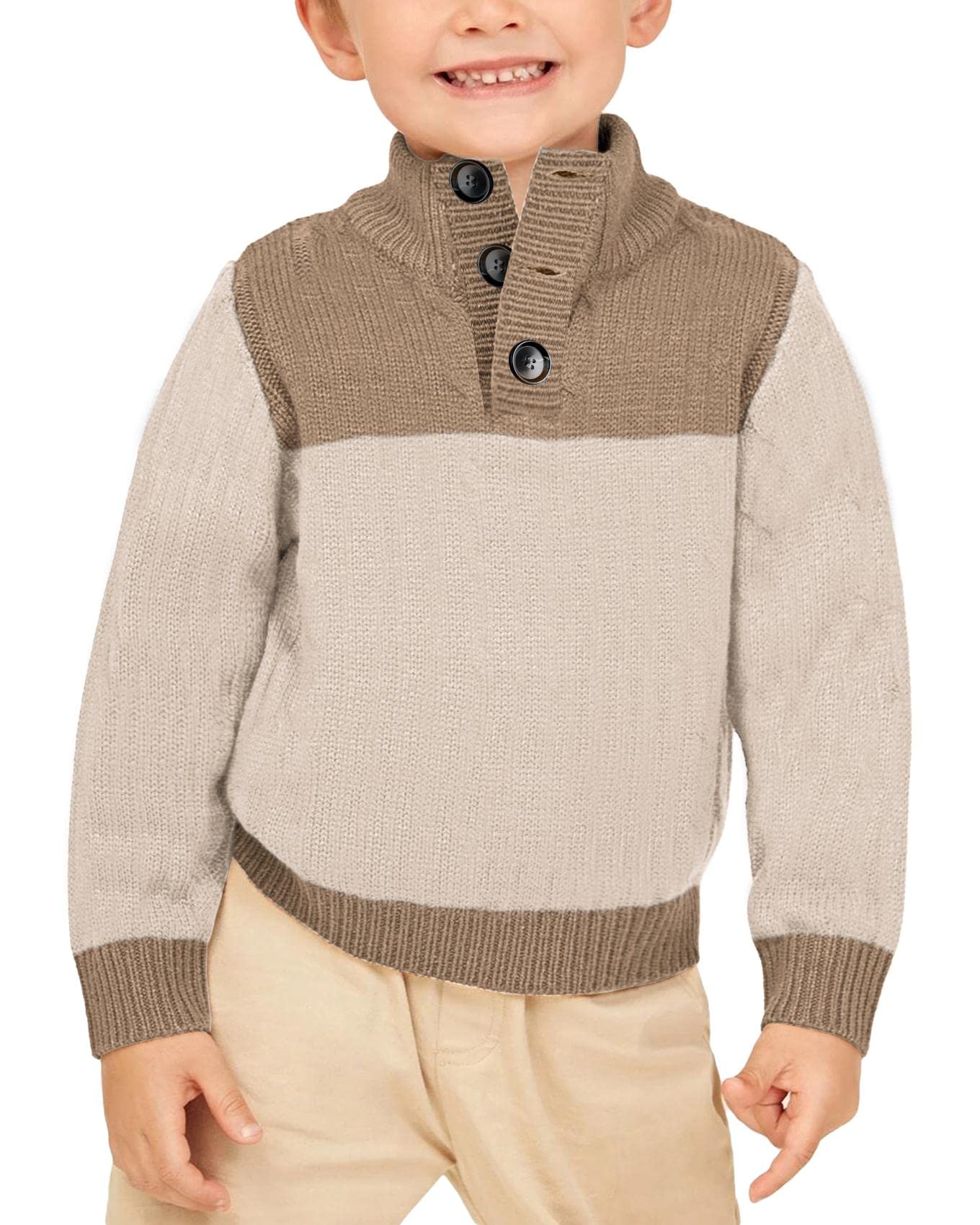 Toddler Boys Sweater Cable Knit Kids Turtleneck Winter Warm Soft Pullover Sweaters