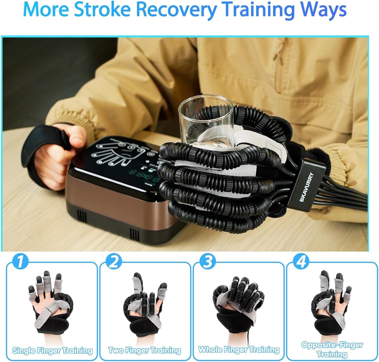 KWYBOW Rehabilitation Robot Gloves Upgrade, Memory Function Left Right Hand Stroke Recovery Equipment, Finger Exerciser Therapy Equipment for Dysfunction Paralysis Arthritis