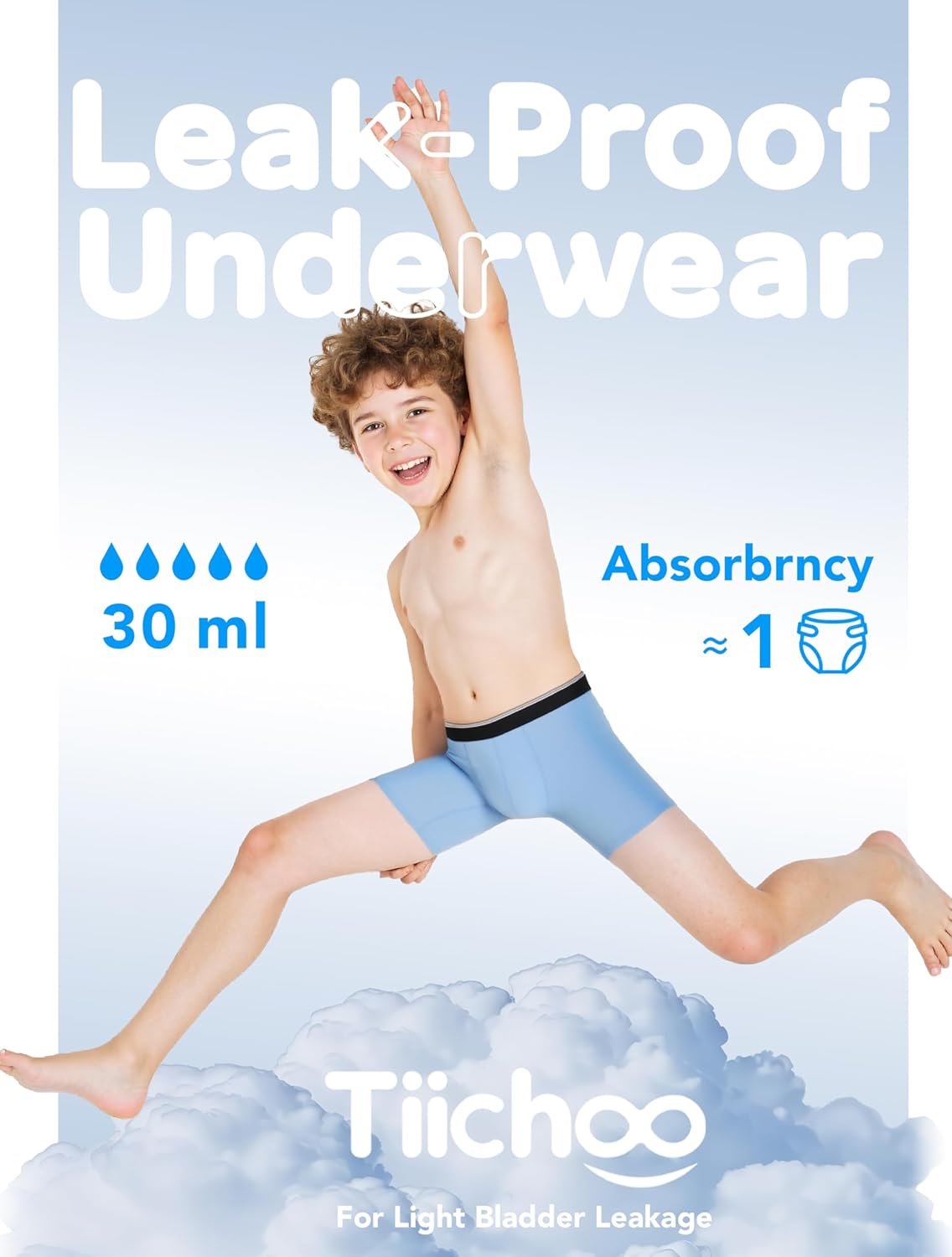 TIICHOO Boys Incontinence Underwear Every Day Washable Leak Proof Underwear for Kids 5 Pack - Image 2