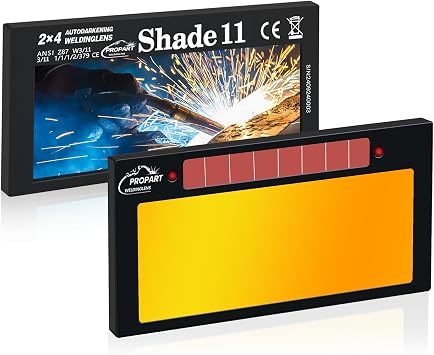 Shade11 | 24 1/4 Auto Darkening Welding Lens | Blue Puddle Technology Welding Lens | Compatible with 24.25 Welding Helmets | Welding Lens 24 1/4 Gold