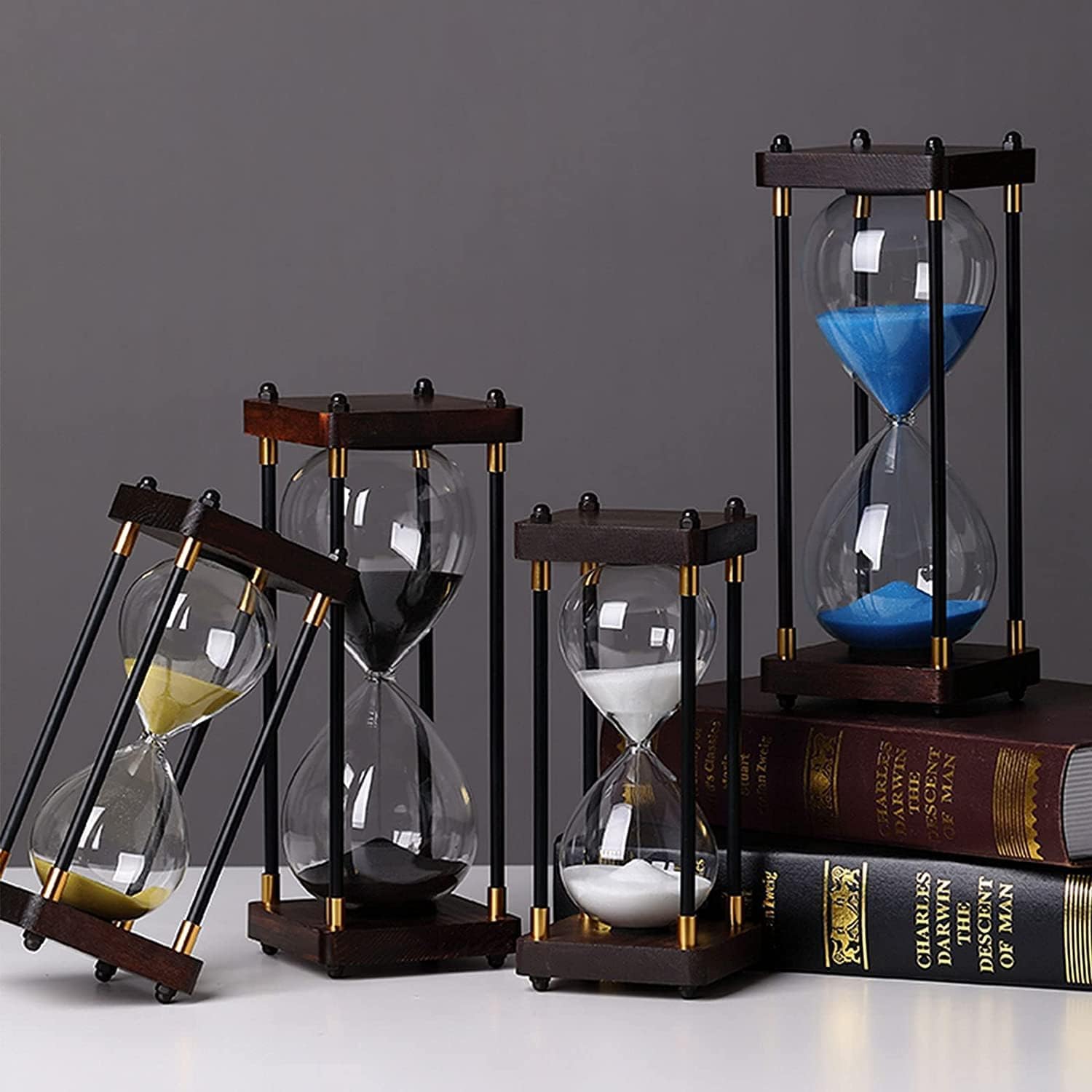 reloj de arena, decoración de escritorio, Reloj de arena Reloj de arena Temporizadores Protección dual Seguridad infantil Reloj de arena Asistente de gestión del tiempo, regalo creativo (30 minutos/60