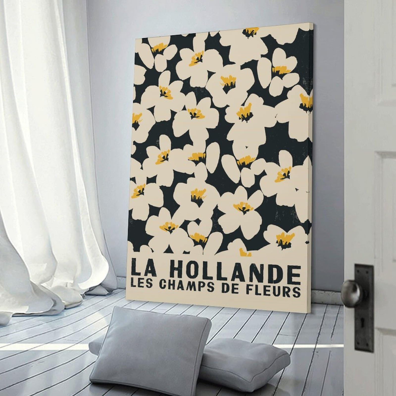 Junmoney La Hollande Flower Market Decorative Canvas Print 12x18inch(30x45cm), for Gallery Wall Layouts in Home Or Office, Home Wall Art for Statement Displays