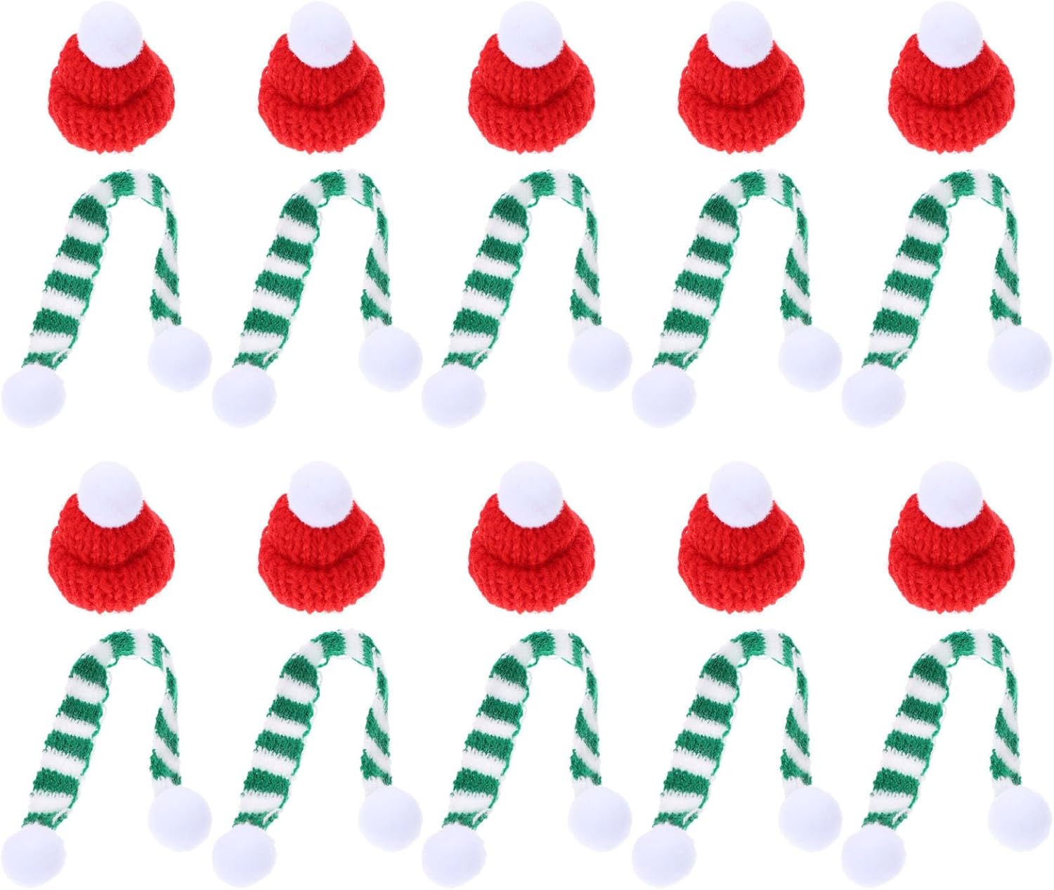 Xmas Wine Bottle Scarf Hat Bottle Cover 10 Sets Fabric Christmas