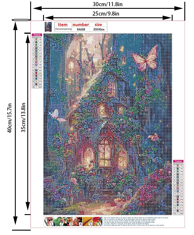 XIATIAN Diamond Painting Kits for Adults and Kids Diamond Painting Art Kits, Castle Art Painting Kits Full Drill - Image 3
