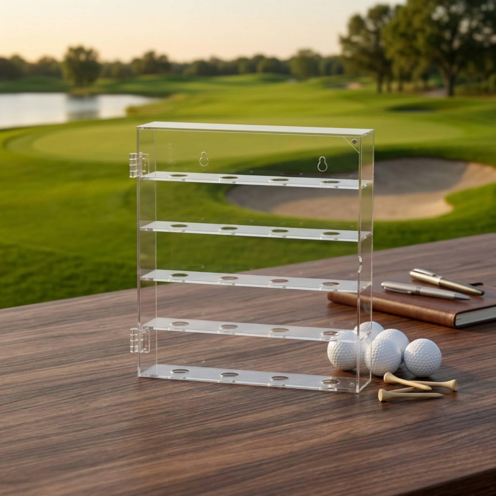 Vitrina Pelotas Golf con Montaje en Pared Transparente Vitrina Pelotas Golf Estante para Golfistas , 20 Bolas