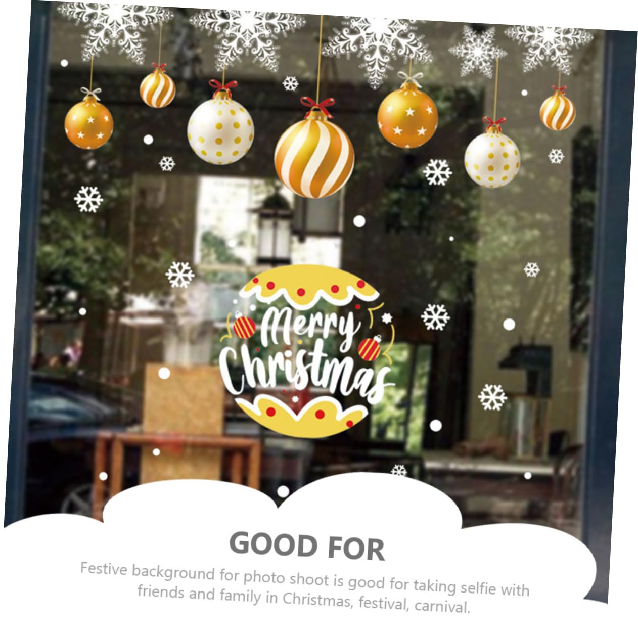 PRETYZOOM 4 Hojas Pegatinas estáticas navideñas calcomanías de ventana de de nieve ventana de invierno se aferra christmas window stickers decoração decoración de oro