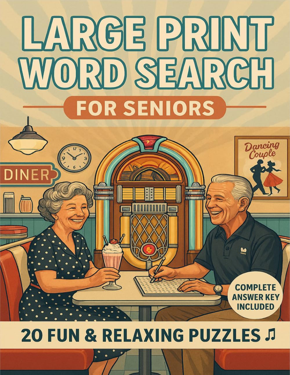 Large Print Word Search for Seniors: 1950s Nostalgia — 20 Fun Puzzles Celebrating the Fabulous Fifties