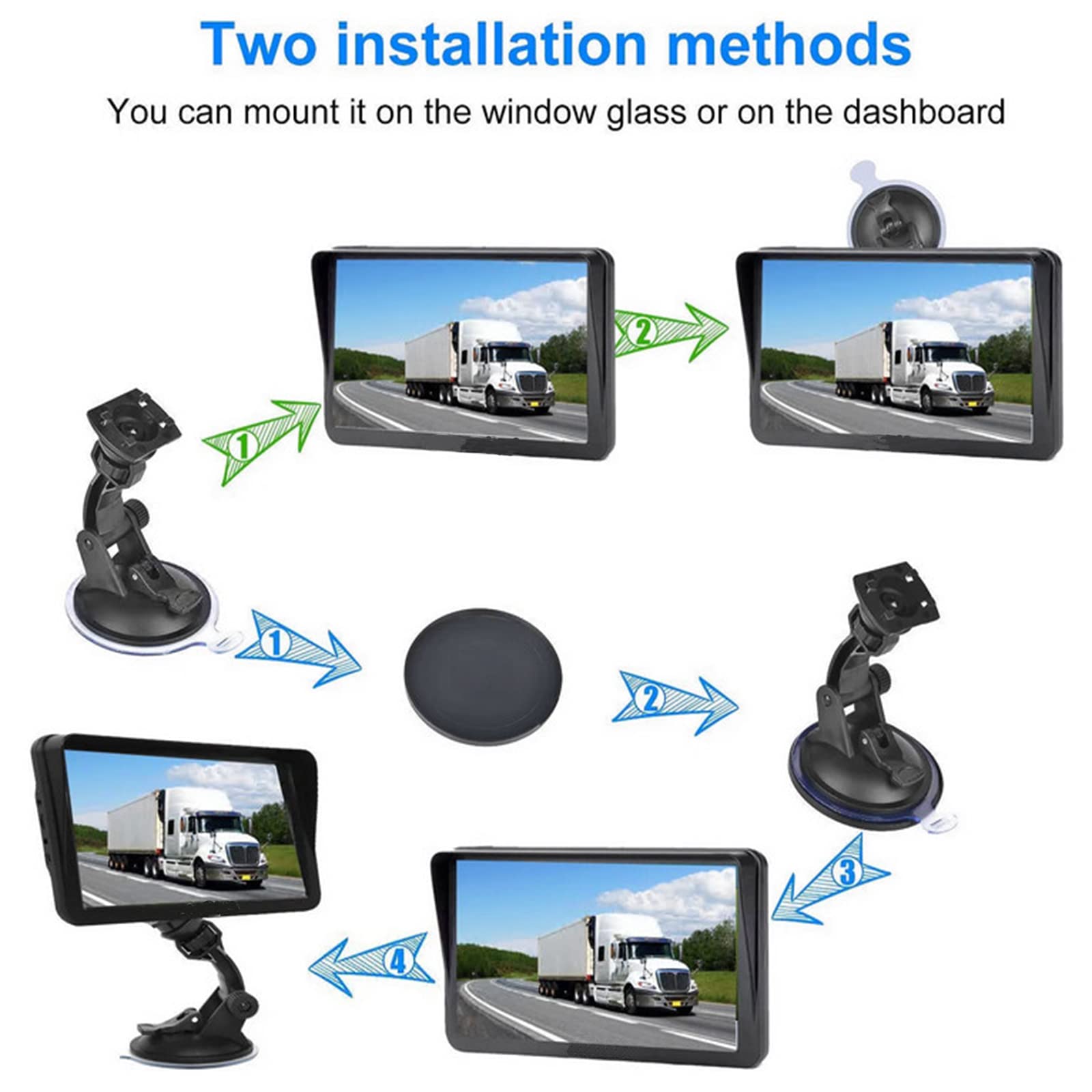Navigatore Camion Camper 9 Pollici 2024 GPS Navigatore Satellitare Auto Autobus Taxi, Avviso Traffico Vocale, Limite di Velocità, Aggiornamenti gratuiti delle mappe a vita (9 inch)
