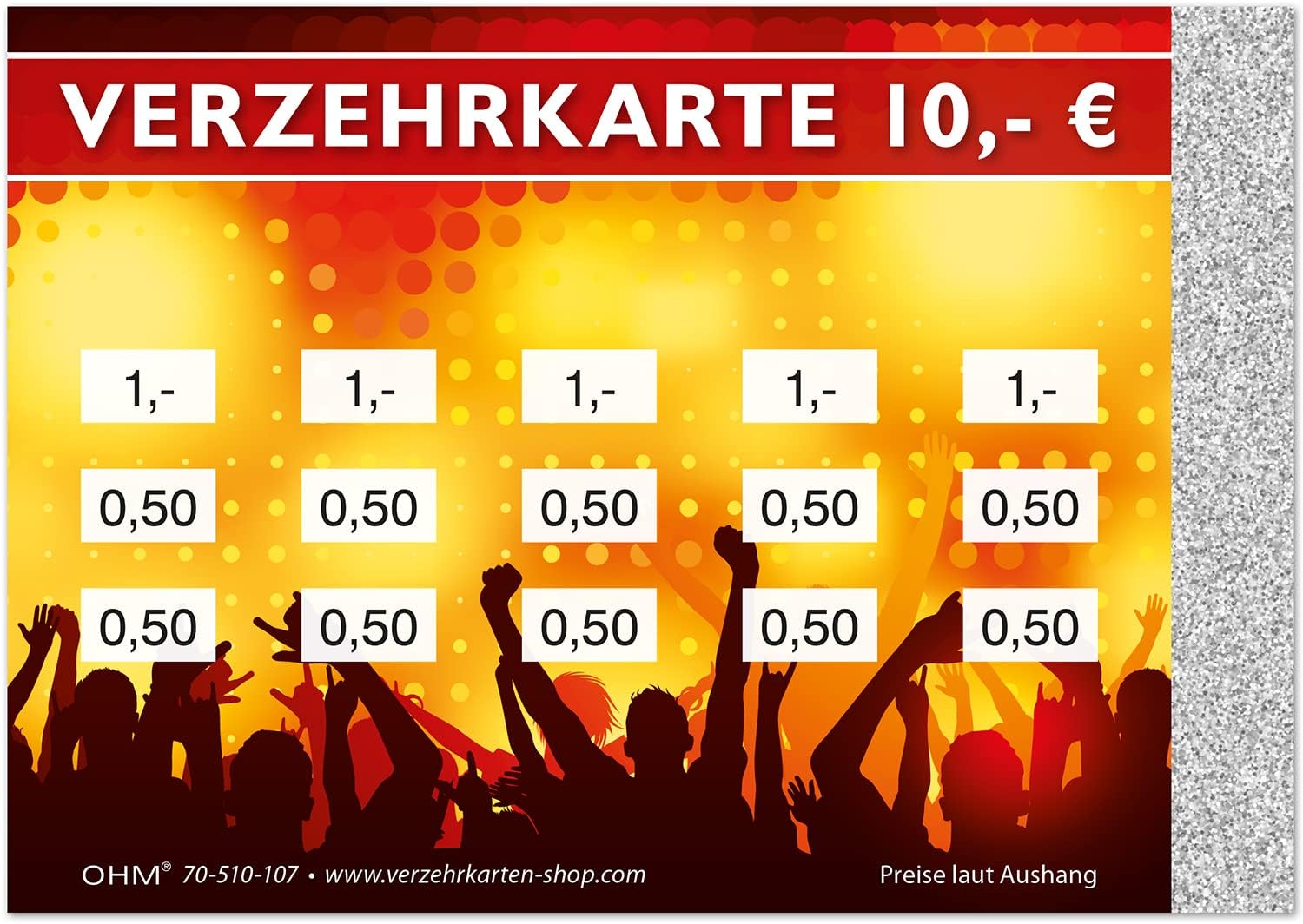 250 Verzehrkarten DIN A7 - Bargeldloses Bezahlen Für Veranstaltungen