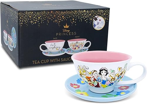 Miniatura 2 de Disney Snow White and the Seven Dwarfs Im Wishing - Taza de té y platillo de cerámica  Juego de fiesta de té para café expreso moca