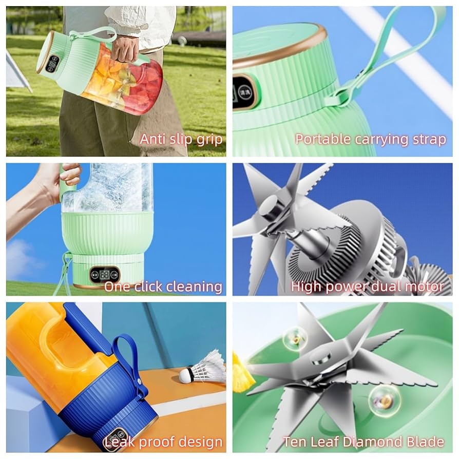 Petolar Portable Juicer JLLOM Portable Juicer For Fruit Smoothie Shake Juice, Personal Portable Blender Cup USB Rechargeable Travel Ninja Juice