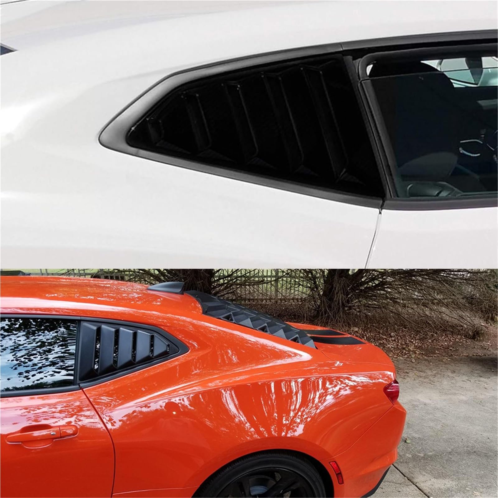 Zaluzje do okien bocznych Pasuje do Chevroleta Camaro 2016 2017 2018, osłona tylnej szyby, spojler, żaluzje, listwa bocznych otworów wentylacyjnych Migawki Tylnej Szyby(Carbon Fiber)