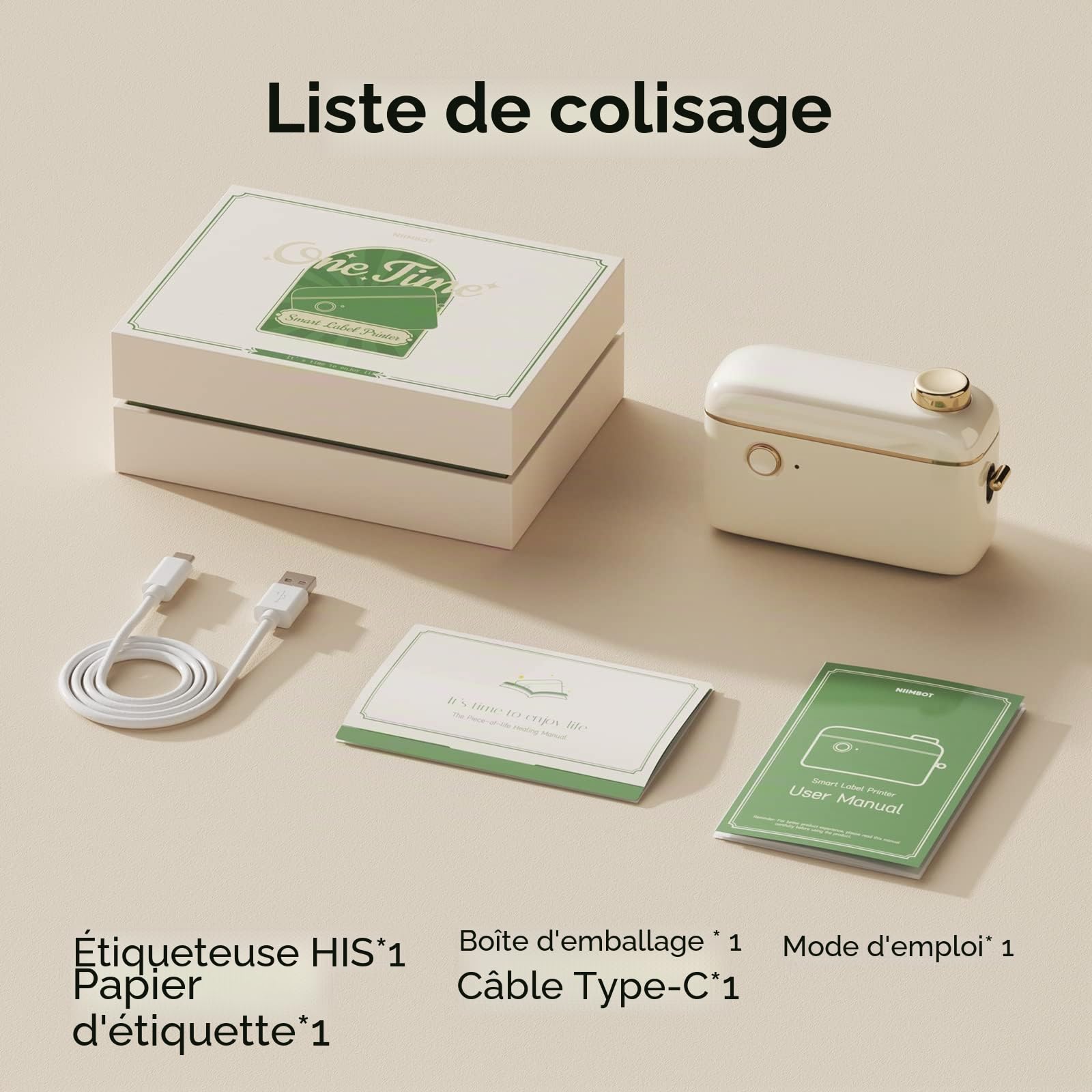 NIIMBOT H1S Étiqueteuses avec Ruban adhésif, Portable et imprimante d'étiquettes Thermiques pour la Maison, l'école et Le Bureau