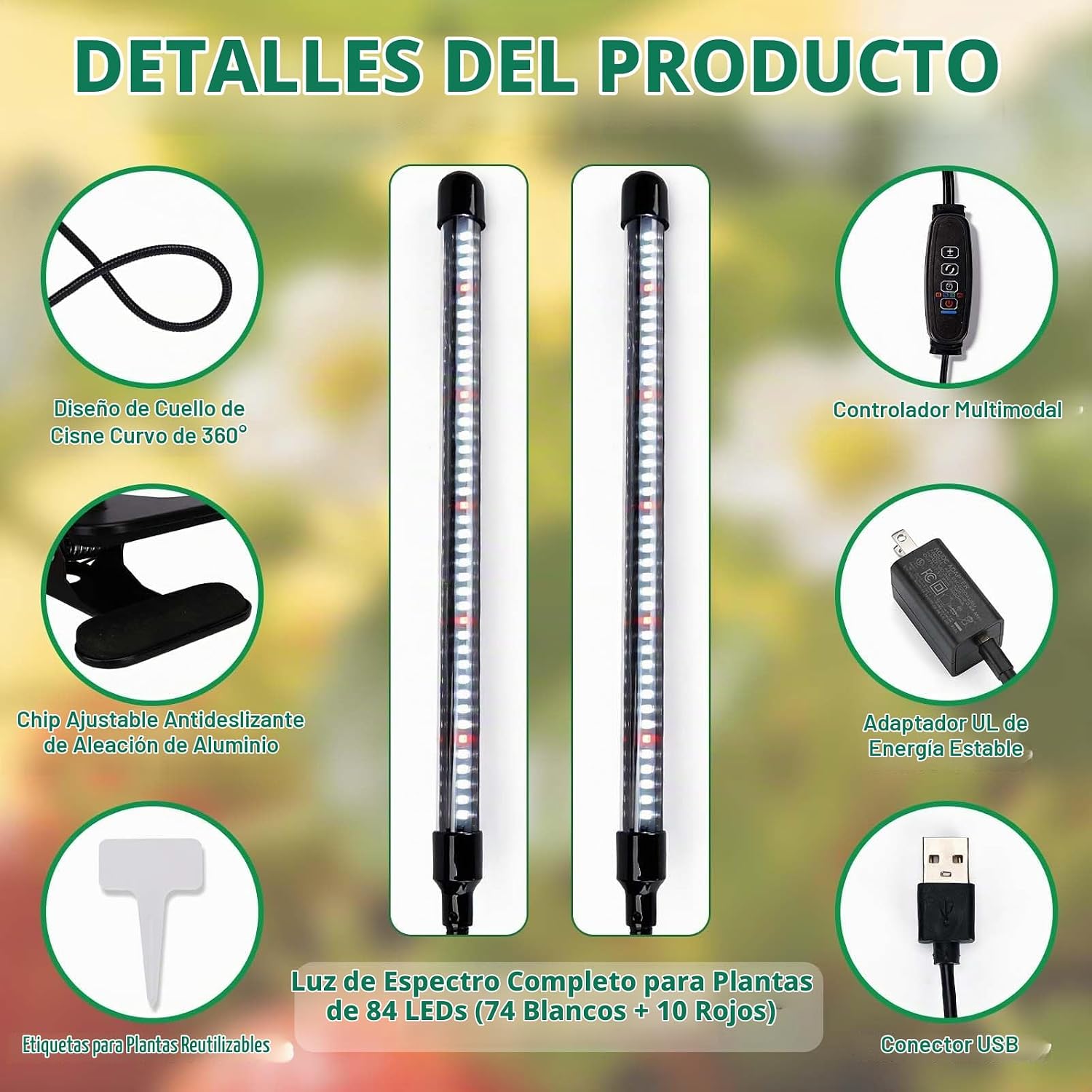 TOEKSIX Luz LED de Crecimiento de Espectro Completo (84 LED, 6500K) — foto 3 de 3