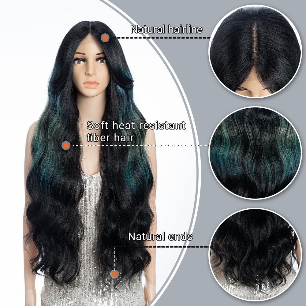HD Lace Front Wig with Curtain Bangs, Heat Resistant Synthetic Hair Zury Sis Curtain Bangs 6 main image 2