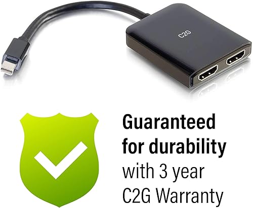 Miniatura 7 de C2G Divisor de puerto de pantalla mini a monitor HDMI, 4K, 2 puertos, alimentado por USB, Cables to Go 54292