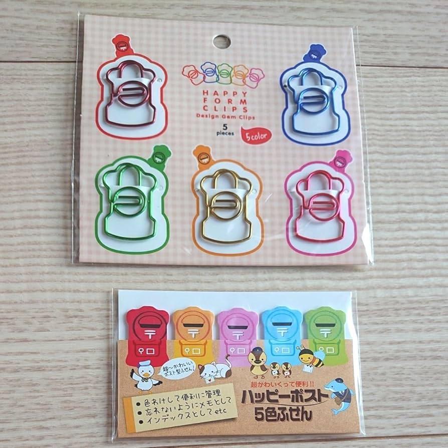 Amazon.co.jp: 郵便ポスト クリップ 付箋セット フセン ふせん