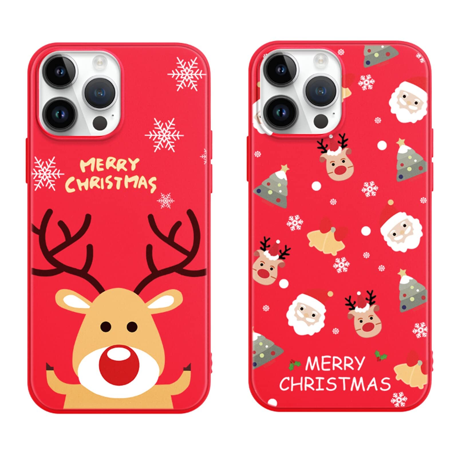 Phoona 3D Muñecos De Nieve Navidad Funda Para IPhone 15 6,1" Navideño Carcasa Protectora Ultrafina Antigolpes Cubierta Suave TPU Azul Silicona Dibujos Diseño Case Para IPhone 15