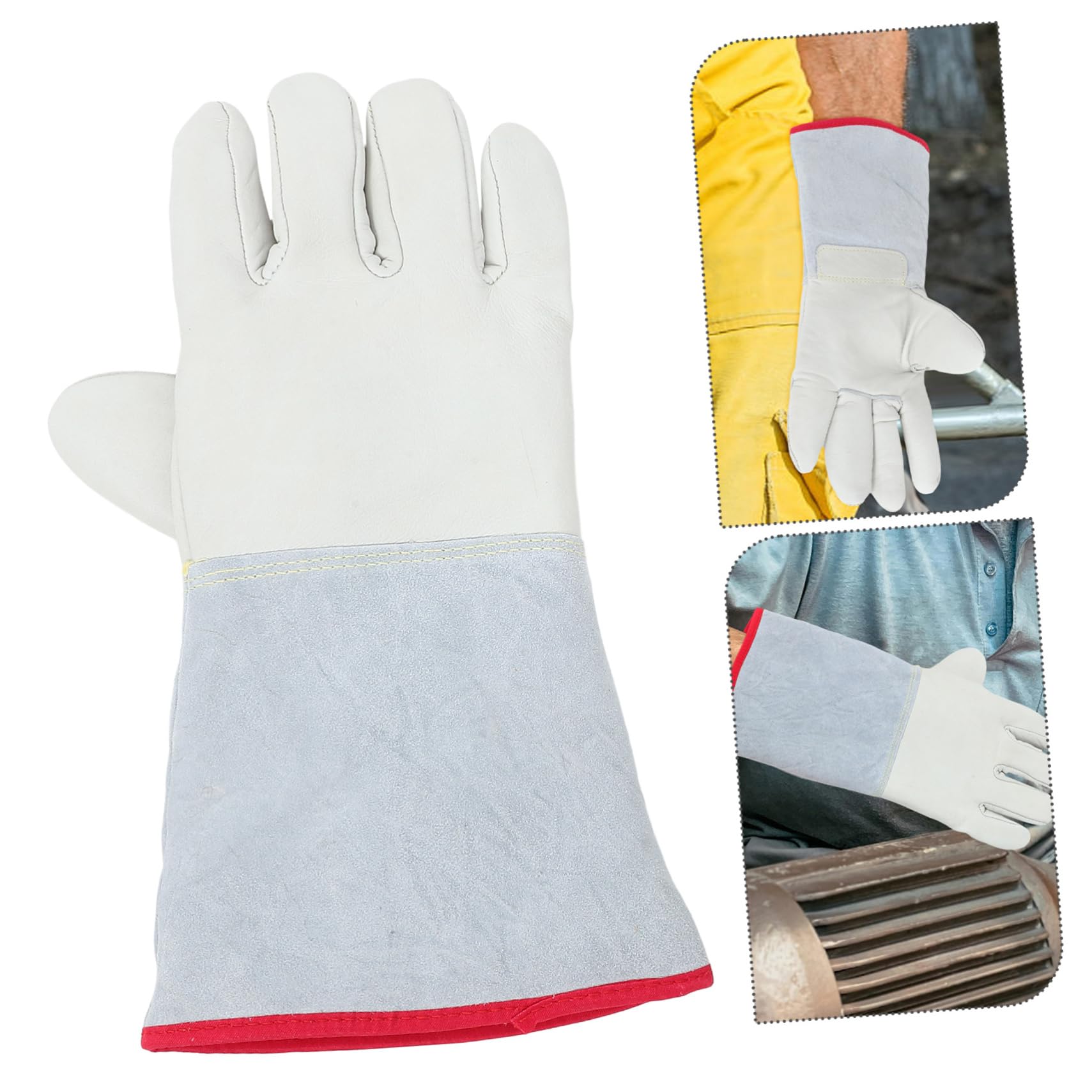 SEWACC Guantes Térmicos de Trabajo para Frío Alta Durabilidad y Protección, de Piel de Vaca y Algodón, Ideales para Uso en Congeladores y Camiones Refrigerados