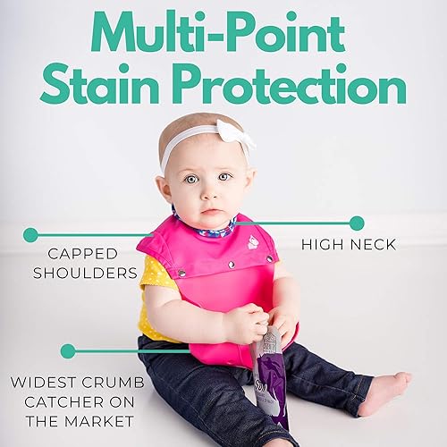 Miniatura 2 de Baberos de silicona para bebés y niños pequeños, se limpia en cuestión de segundos, impermeable, protege de cualquier desorden, fabricado con