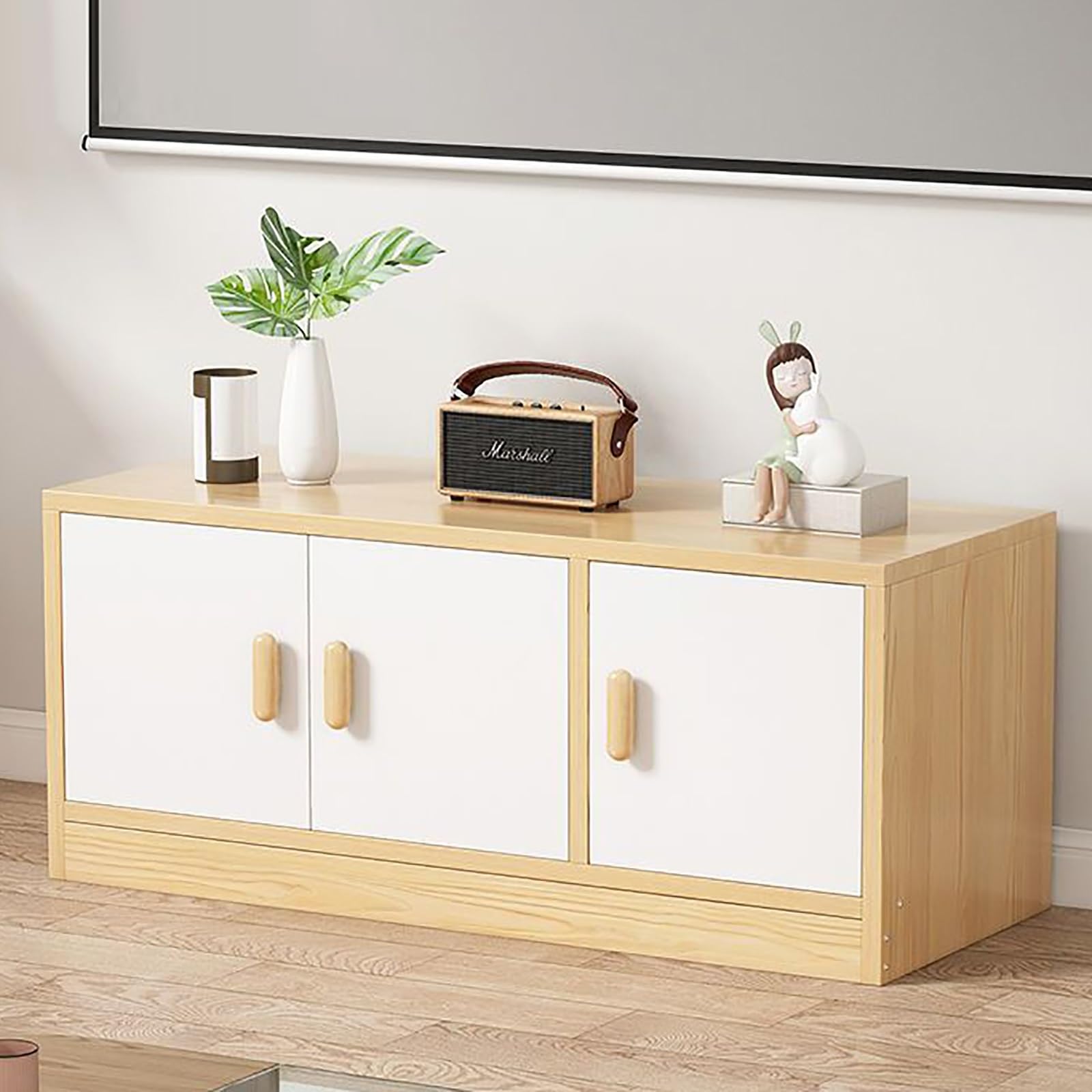 Baul Almacenaje Que Ahorra Espacio Fácil de Montar Con Puerta A Prueba de Polvo Y Transpirable Taburete Multifuncional Con Puerta Almacenamiento Dividido Almacenamiento de Ropa(Wood color,90X40
