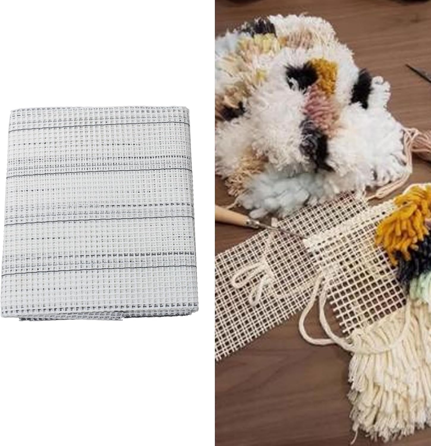 Rug Hooking Mesh Set, Mesh Canvas Sheets DIY Mesh Sheet Multipurpose Rug Hooking Mesh for Embroidery Knit Crochet Projects (50 * 150cm)