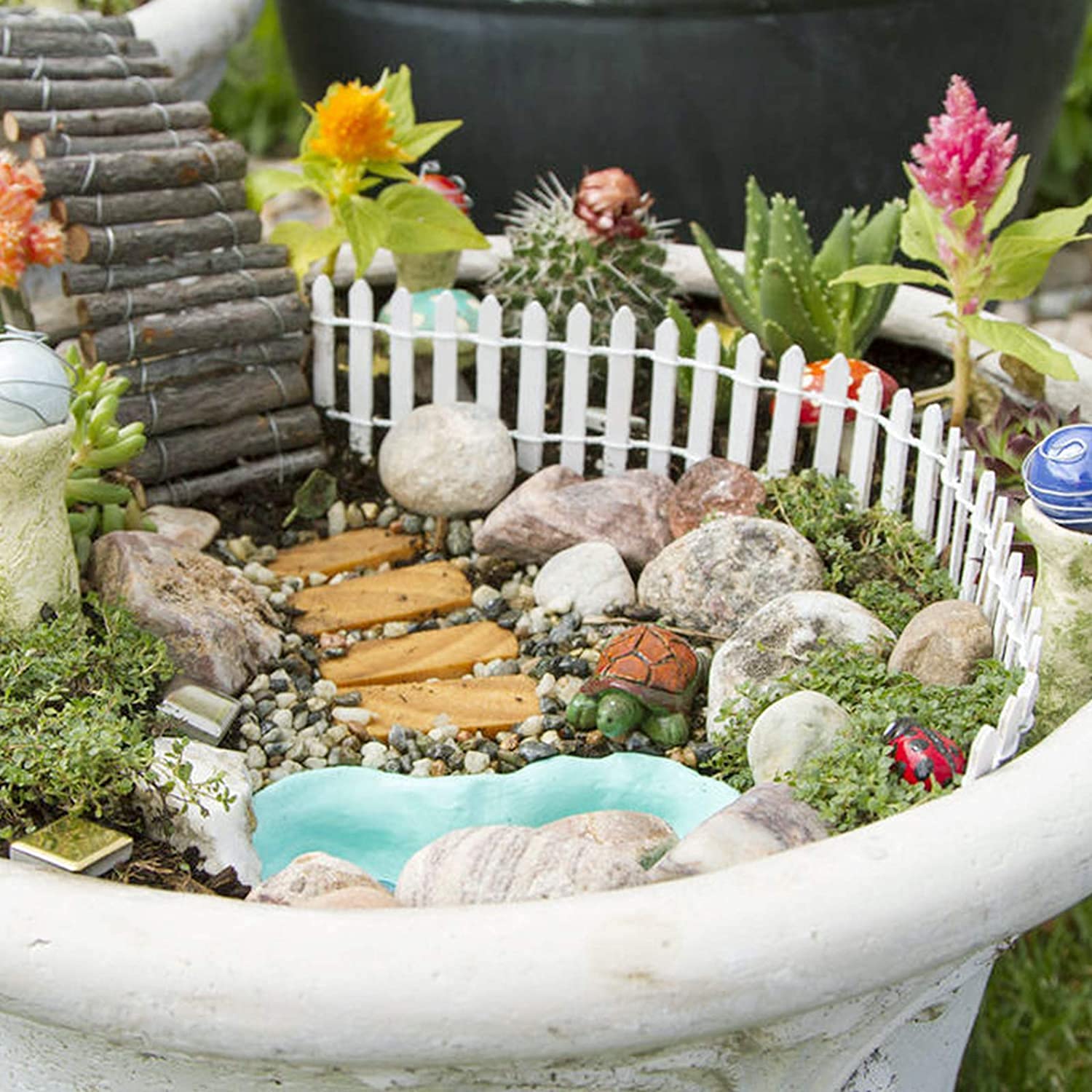 Mini Recinzione Per Giardino In Legno – 2 Pezzi, Per Bonsai, Case Delle Bambole E Paesaggi In Miniatura