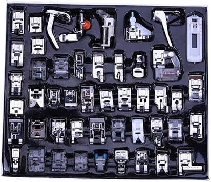 ELEOPTION Sewing Supplies Accessories Tools, Domestic Sewing Machine Foot Presser Feet Set for for Brother, Babylock, Singer, Janome, Elna, Toyota, Low Shank Sewing Machines 48pcs