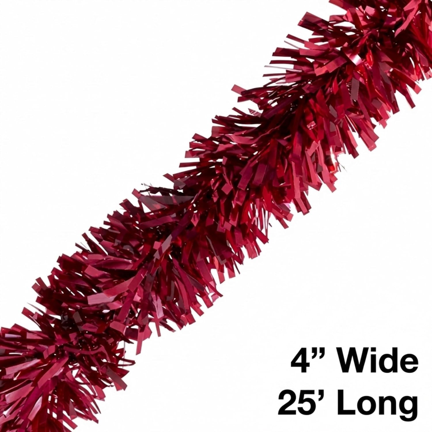 TCDesignerProducts Maroon Vinyl Twist Garland - 4 Inches x 25 Foot Roll, Parade Float Decorations for Trailer Or Golf Cart, Christmas Garland Décor for Home and Party