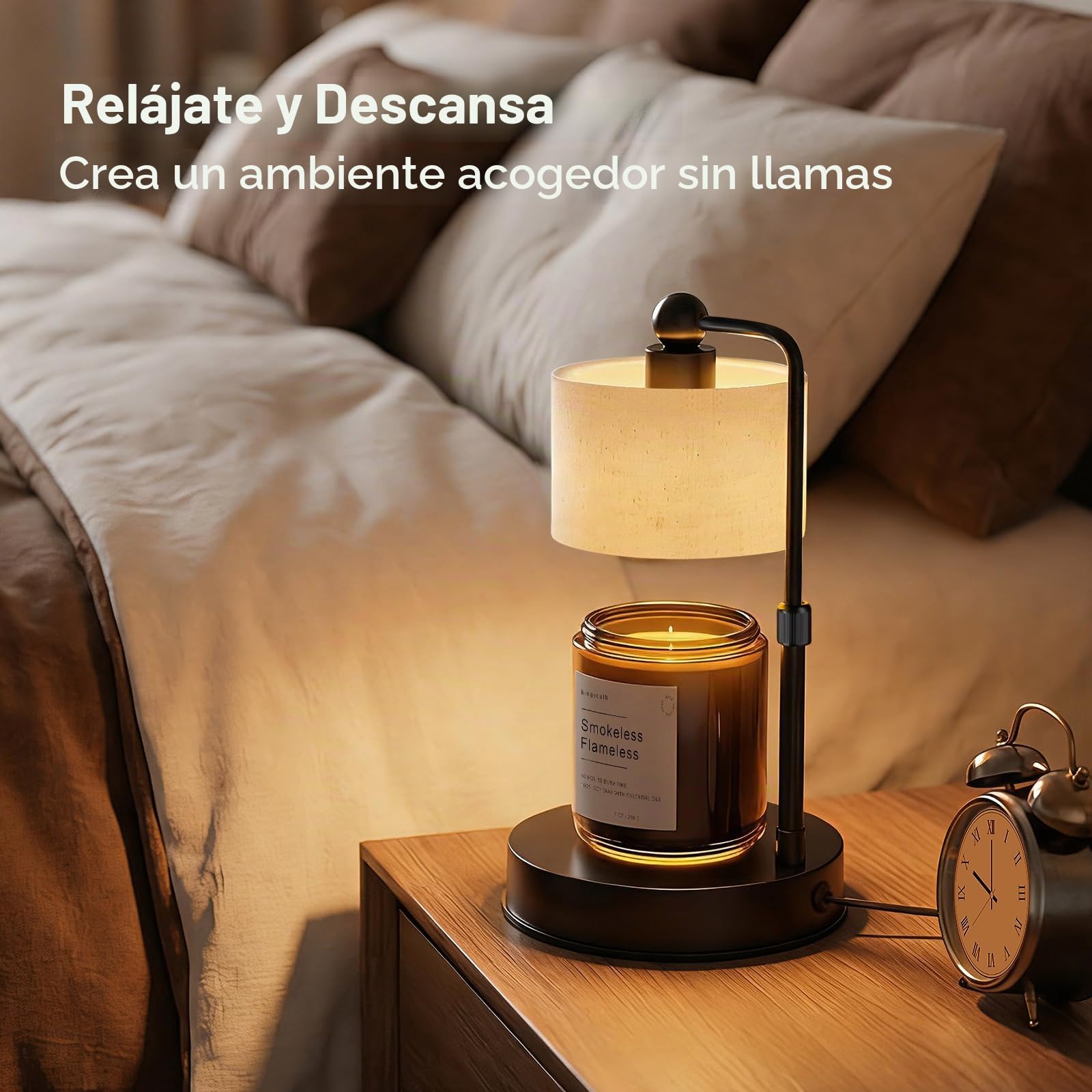 Lámpara calentadora de velas con temporizador, calentador de cera regulable para velas, calentador eléctrico de altura ajustable con 2 bombillas, regalos de cumpleaños para mujeres, idea de regalo