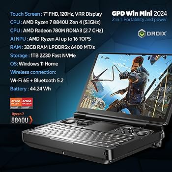 Amazon.com: GPD Win Mini 2024 Handheld Gaming PC, AMD Ryzen 7