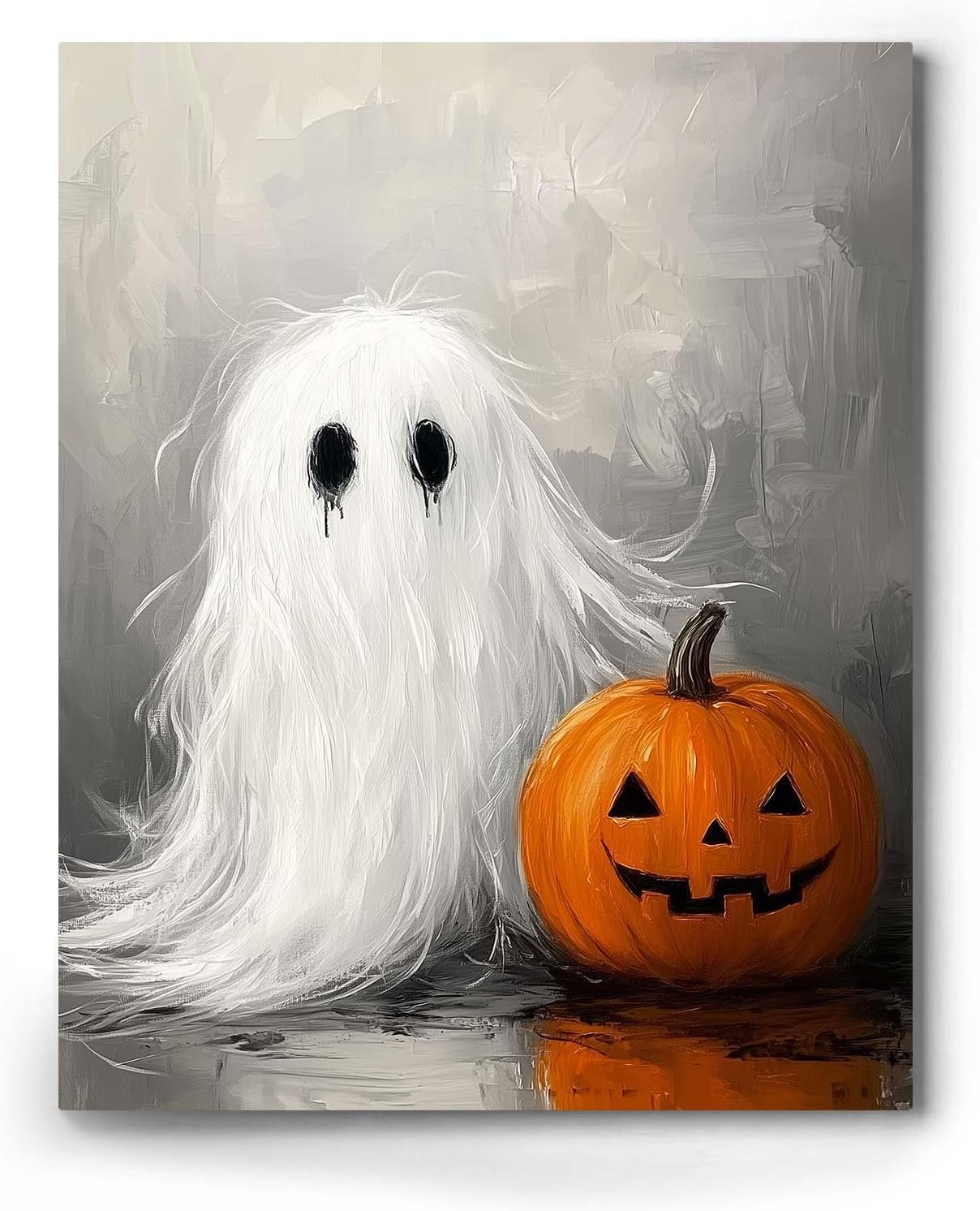 Halloween Canvas Wall Art Funny Cute Ghosts with Pumpkin