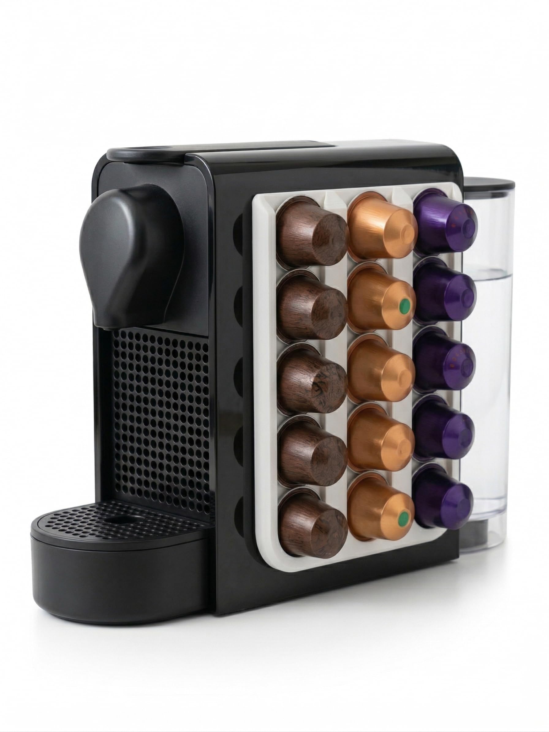 Coffee Pod Holder for Nespresso OriginalLine Capsules - Space Saving Stick-On Capsule Organizer Dispenser - Compatible with Pixie, Essenza Mini, Inissia, Citiz (WHITE)