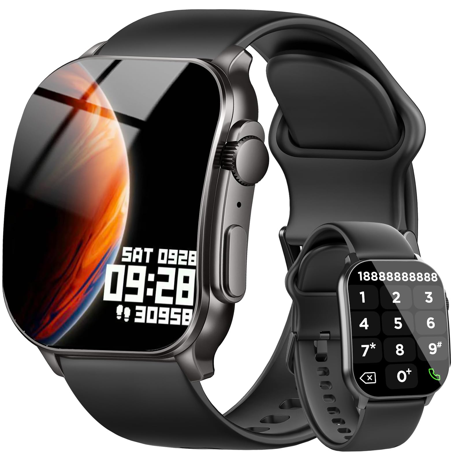 Smartwatch Herren Damen, 1.95" HD Smart Watch mit Bluetooth Anruf, Fitness Tracker mit Herzfrequenz/Schlafmonitor/Schrittzähler, 120+Trainingsmodi Sportuhr, IP68 Wasserdicht Fitnessuhr für Android iOS