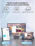Armazém Brasil, Monitor Portatil 15,6'', FHD 1080P Monitor Portátil Conectado Com USB C Dupla/HDMI, IPS Extensor De Tela para Notebook com VESA e Funda Inteligente magnético, Plug and Play — imagem 5