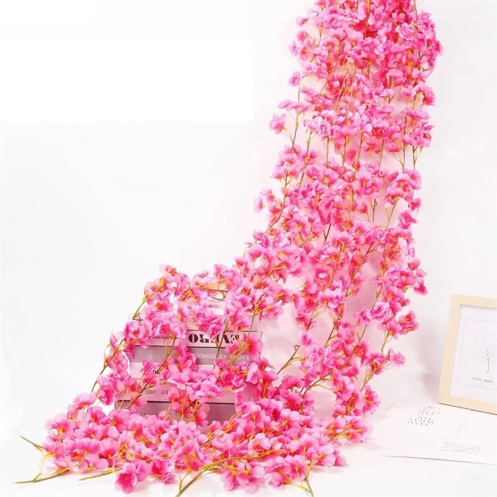 MNUvxzaewf Sakura Rattan Christmas Ornament Hanging Garland Wedding Home Decoration(1.8m rose)