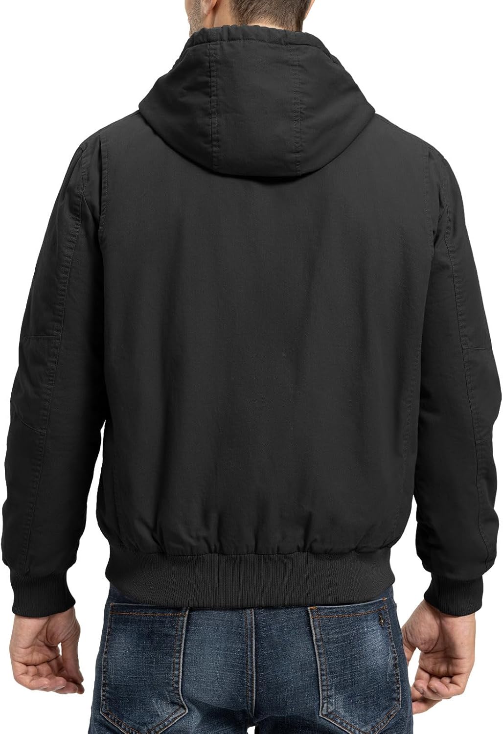 TBMPOY Men's Winter Jackets Hooded Work Cotton Fleece Lined Duck Coats Flannel Active Workwear Coat - Image 2