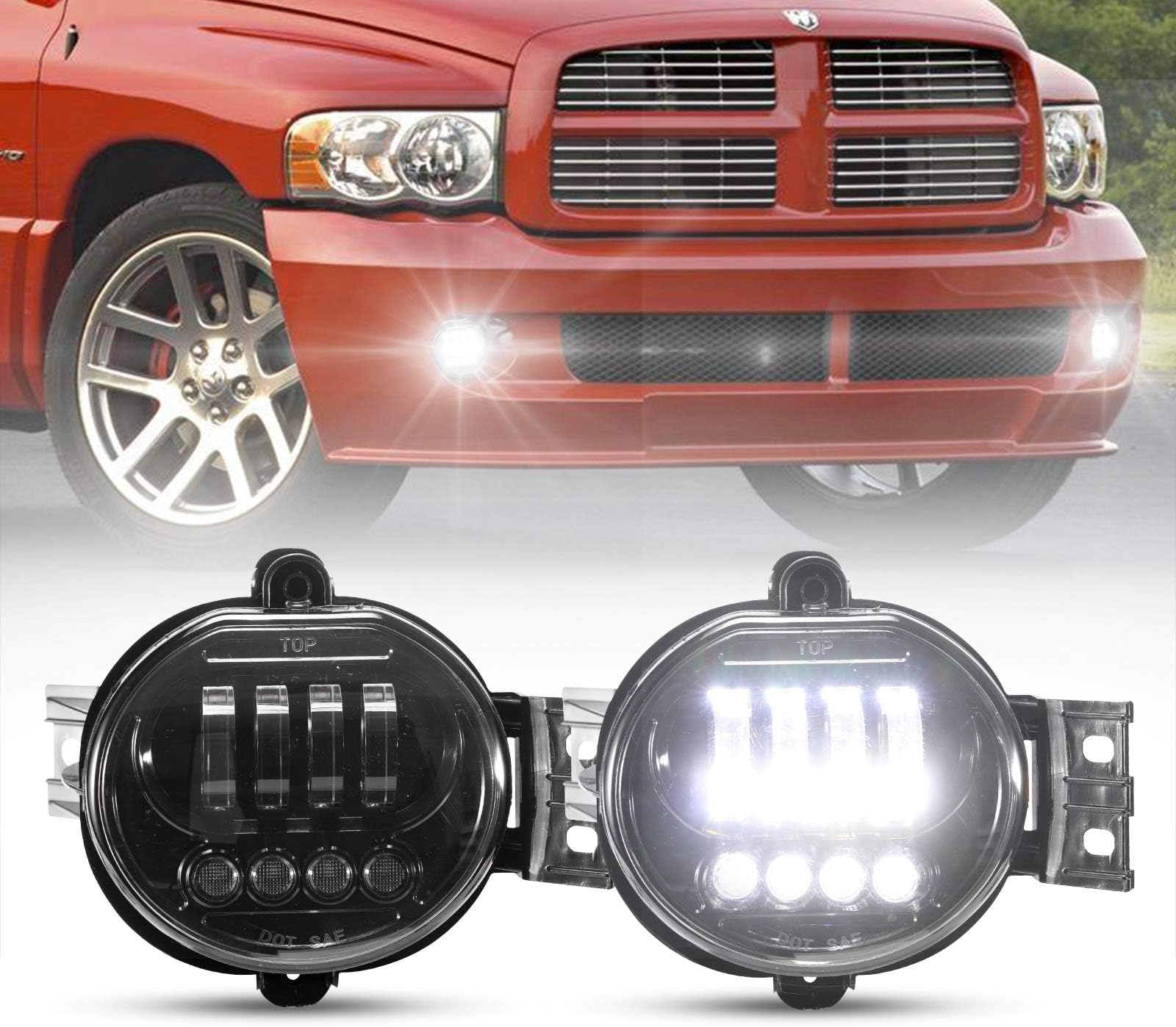 SHINEFIT LED Fog Lights Assembly wiht DRL Replacement for