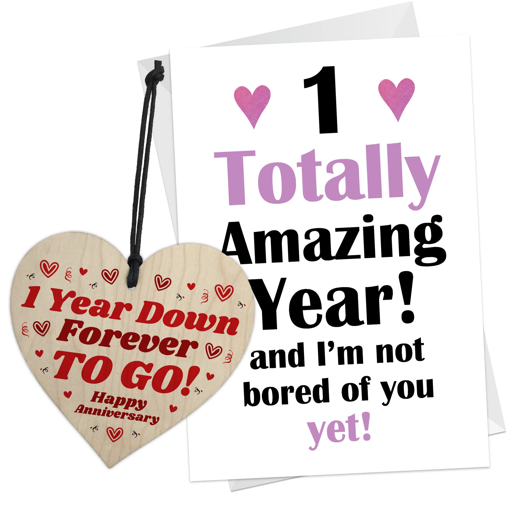 RED OCEAN 1st Anniversary Card Gift For Boyfriend Girlfriend Anniversary Card For Him Her First Anniversary Present Gift For Couple