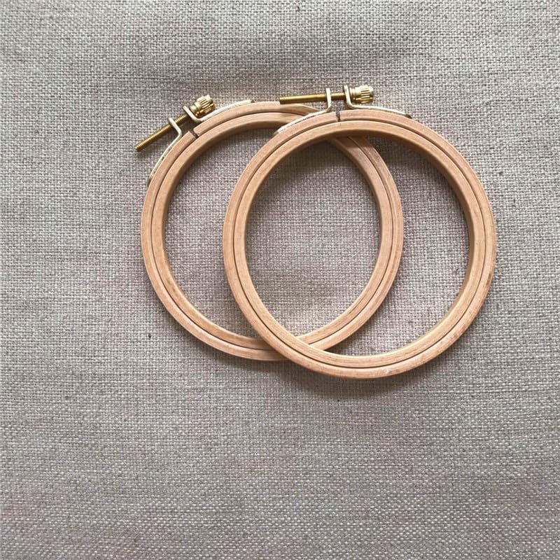 Beech Wood Embroidery Hoops - Small Round Craft Frames for Hand Stitching, Cross Stitch, DIY Art, Natural Wooden Hoops Small Wooden Craft Rings Round Stitching Frames (5pcs, 3 inch)