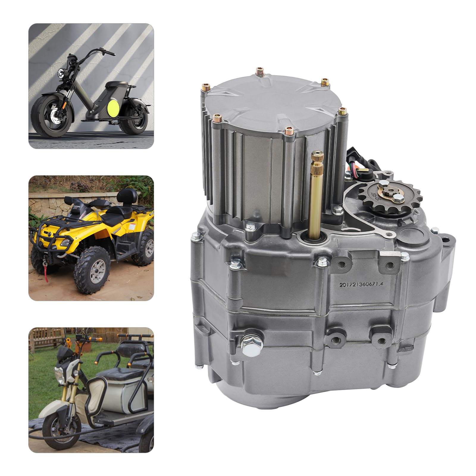 Kit motore brushless da 1000 W 72 V DC, kit di conversione fai da te con controller e leva dell'acceleratore per scooter elettrici, motociclette elettriche, golf cart