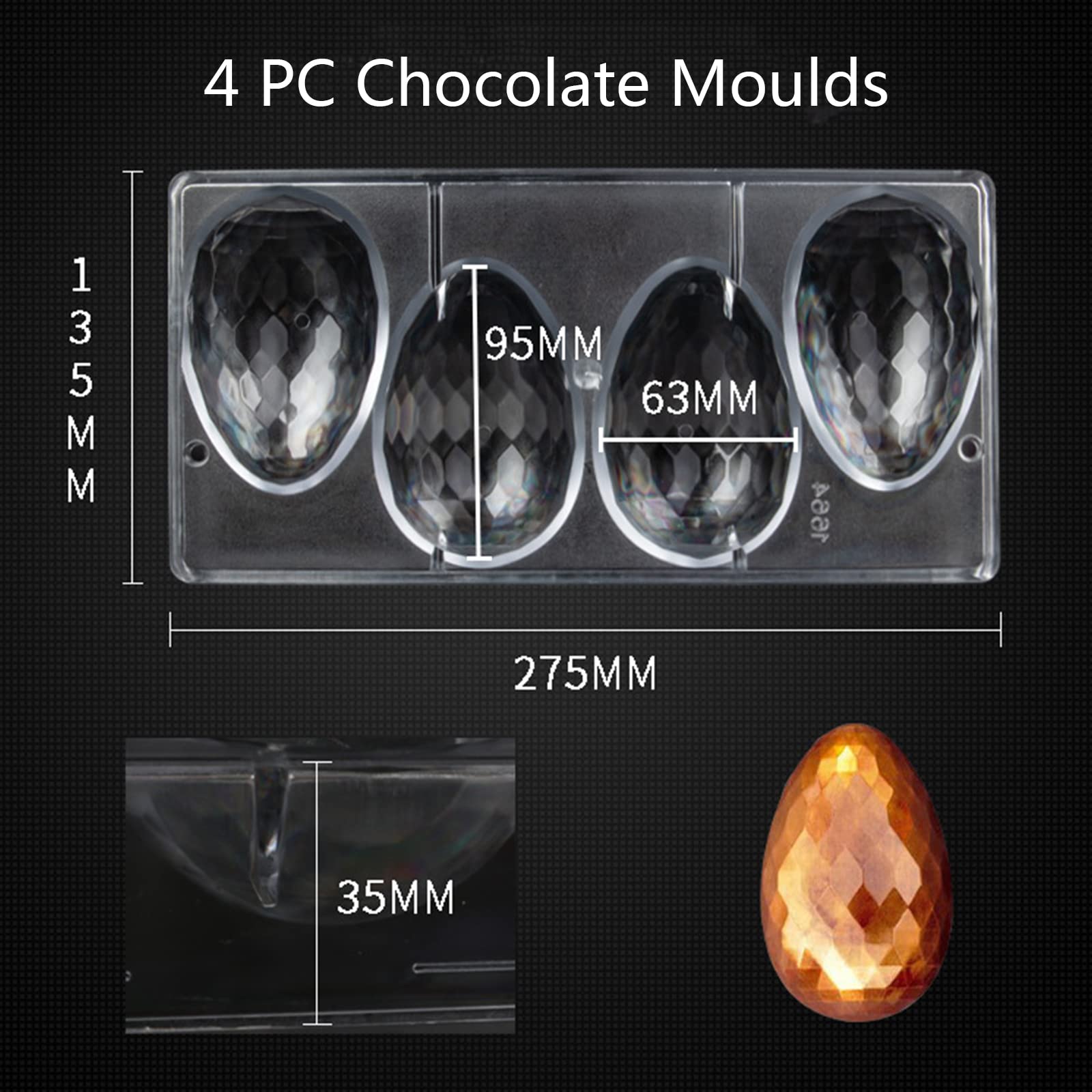 Utensilios para hornear para el hogar, grado alimenticio, 4/24 agujeros, molde de resina para hacer chocolate de Pascua, molde de silicona antiadherente para chocolate de Pascua