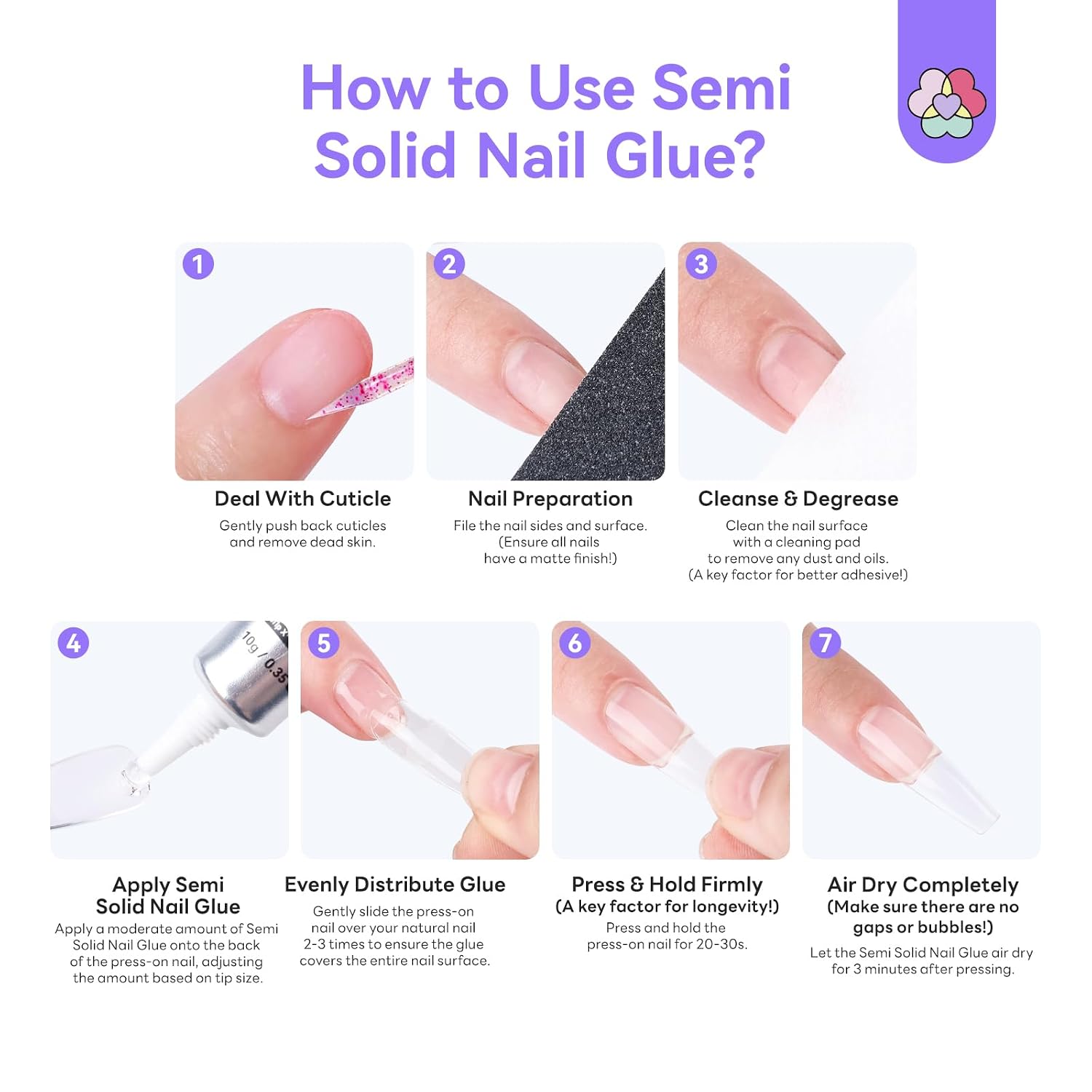 SAVILAND Semi Solid Nail Glue Gel & Remover Pen Set: Strong Hold & Gentle Removal Nail Glue for Press Ons No U V Light Needed with Vitamin E Castor Oil Quick Fake Press On Nails Remover Pen Manicure