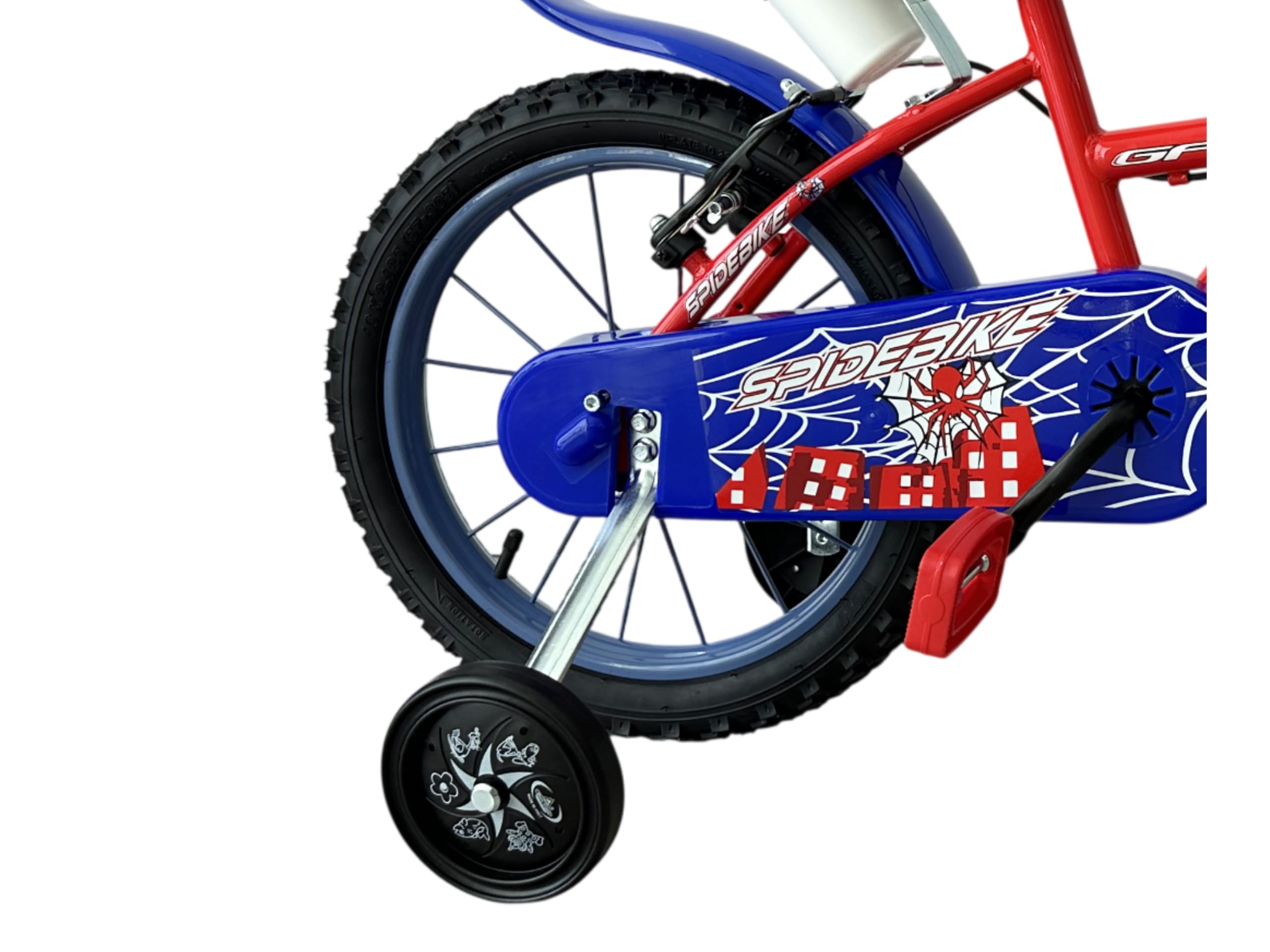 Bicicletta bambini Spidebike Rosso 16 pollici con stabilizzatori | Da 4 a 6 anni, 105 - 120 cm