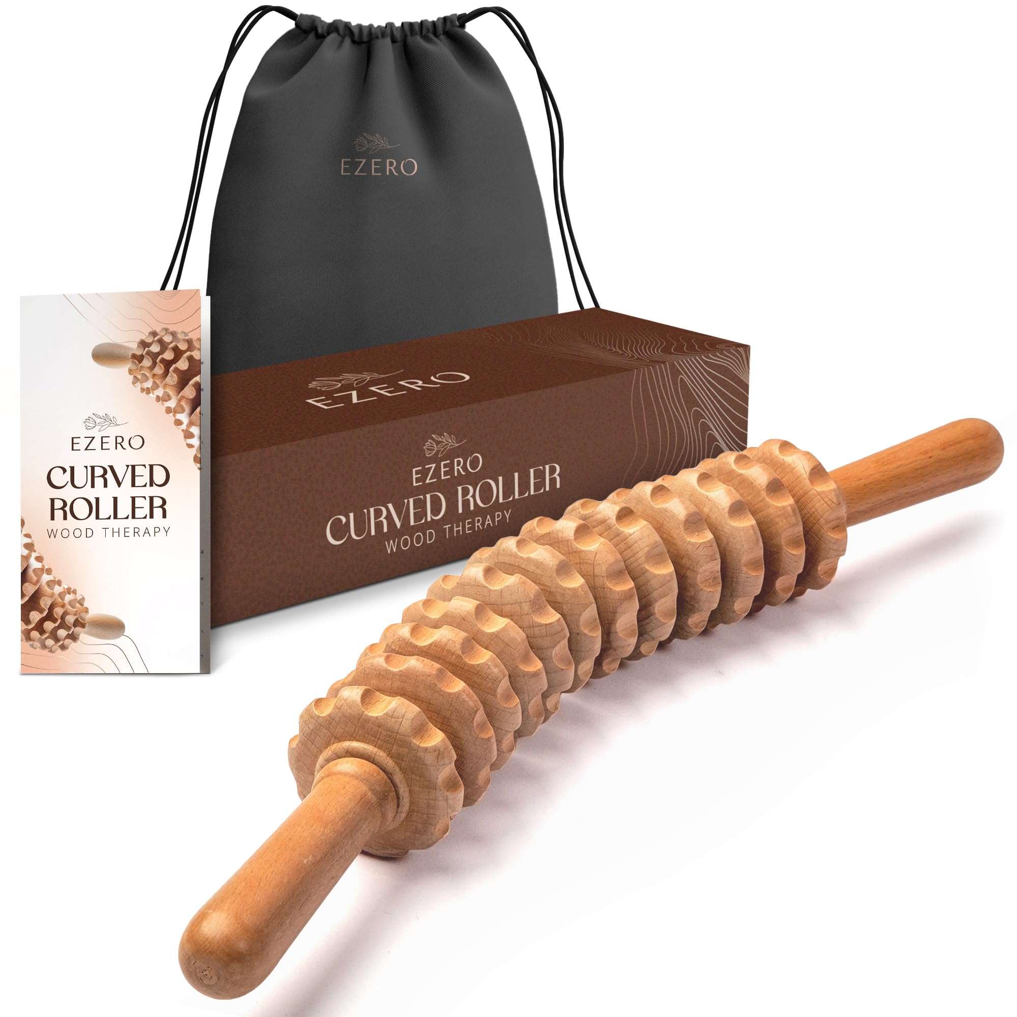 Ezero Wood-therapy Anti-Cellulite Roller for Body and Thighs Soft Touch – Body Therapy – Cellulite Massager – Cellulite Massage Roller – Cellulite – Wood Therapy Body Cellulite