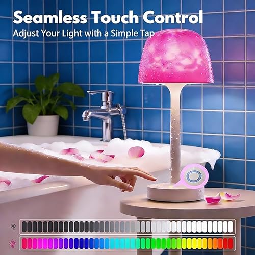 Miniatura 5 de Lámpara de ducha impermeable inalámbrica, lámpara de baño recargable con control remoto y control táctil, 16 colores cambiables de luz de proyector
